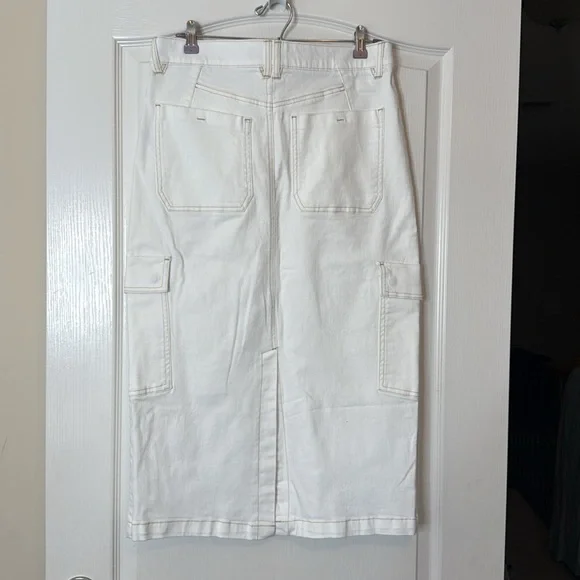 Democracy Absolution Skyrise Cargo Midi Skirt White Size 12 - Picture 7 of 13